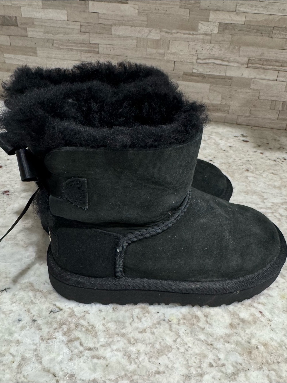 UGG Black Kids Shearling Short Boots